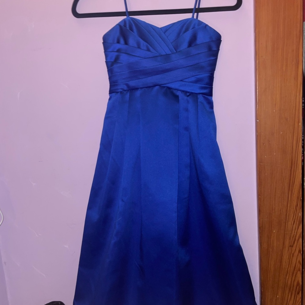 David's Bridal Royal Blue Formal Long Dress Kids